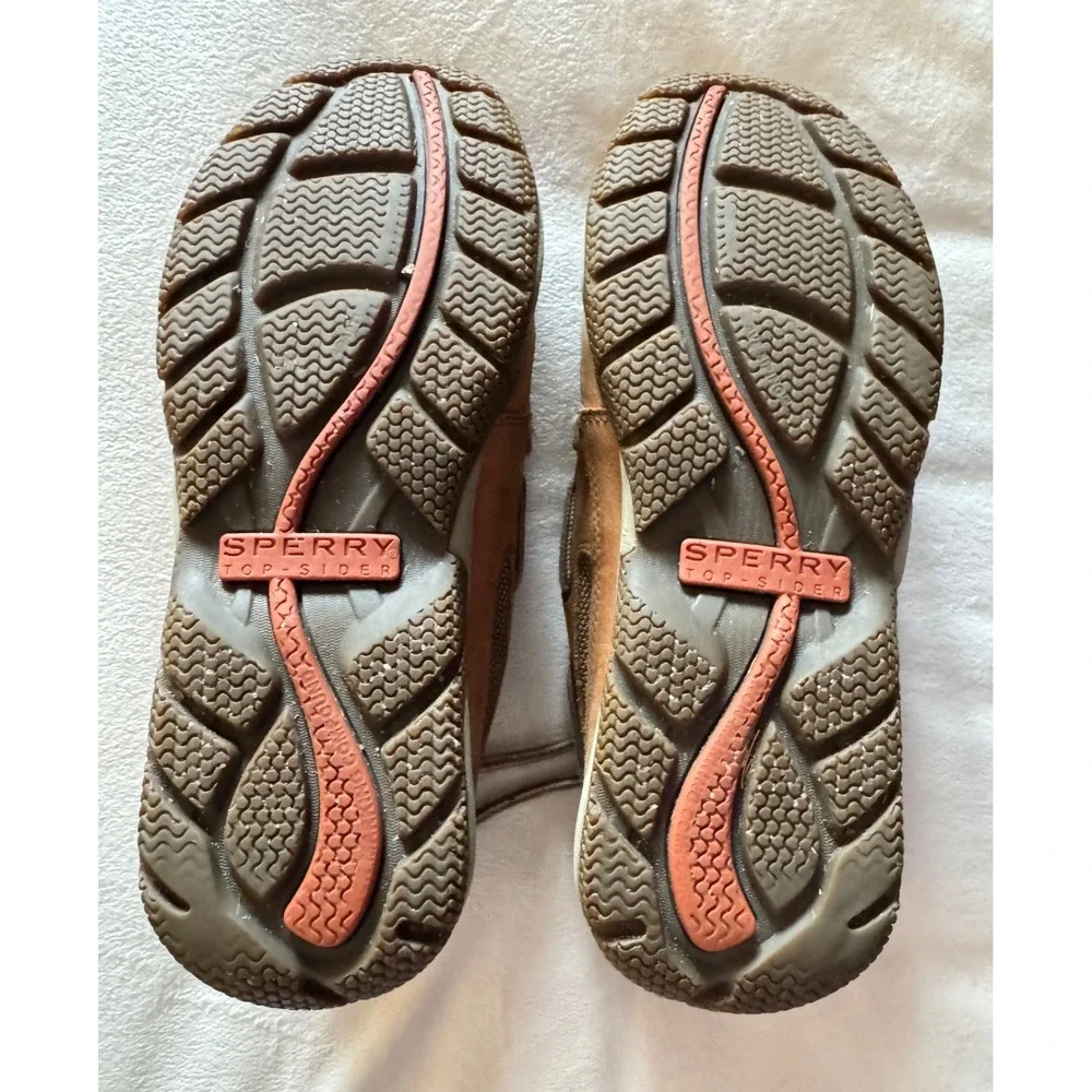 Sperry Top-Sider Mens 8.5 Tan Leather Mesh Boat Shoes Sea Kite Rugged Sole